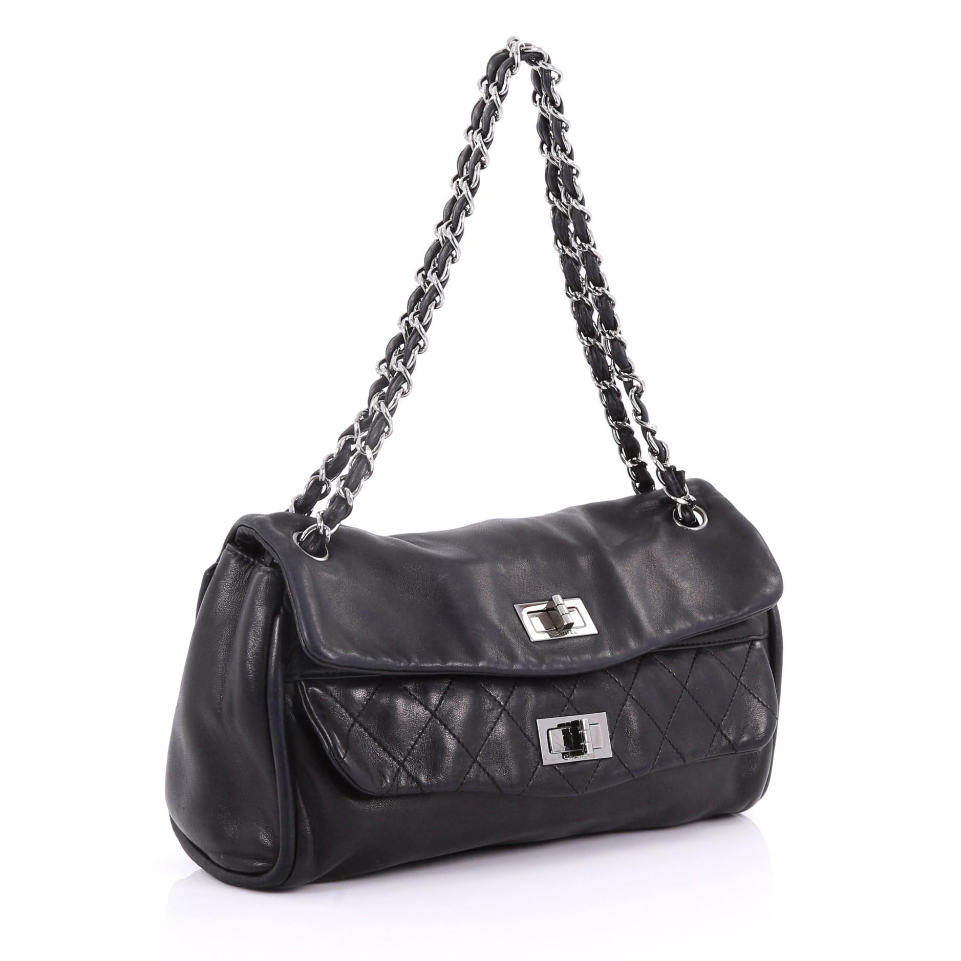 Black Chanel Double Mademoiselle Flap Bag Lambskin Medium