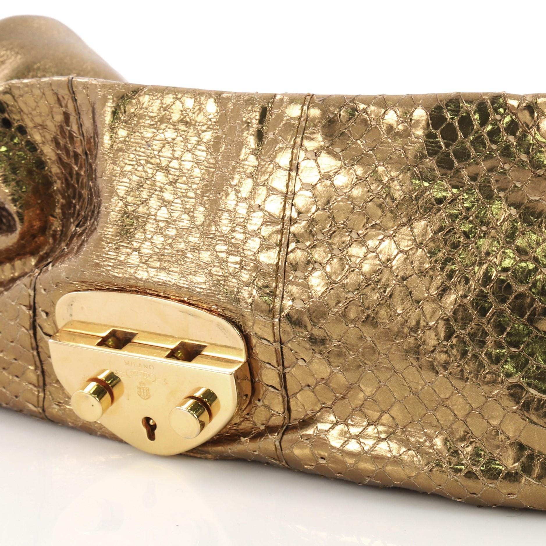 Women's or Men's Prada Whips Pietre Lock Flap Shoulder Bag Embellished Python Small