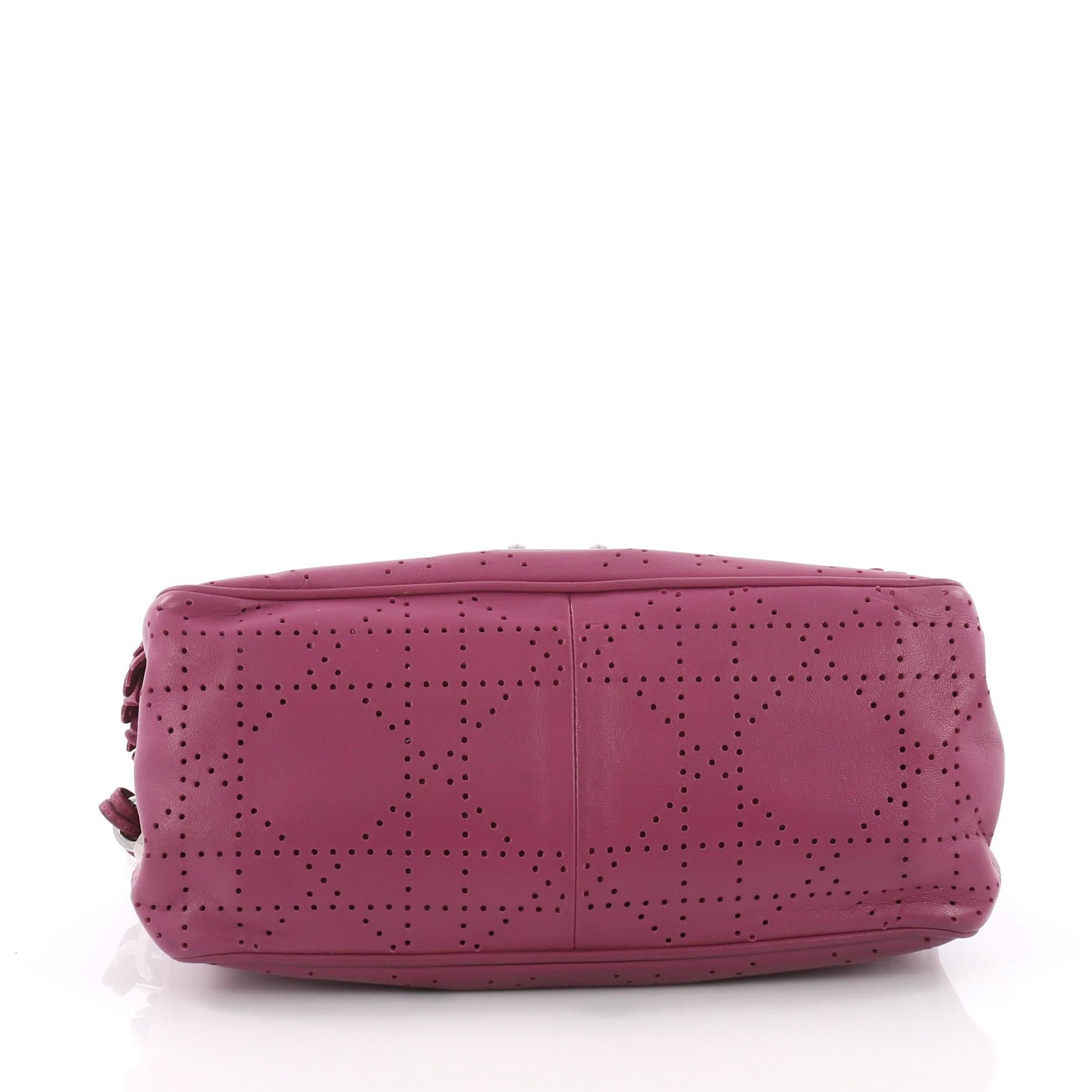 Women's or Men's Christian Dior New Lock Ruffle Flap Bag Perforated Leather Small