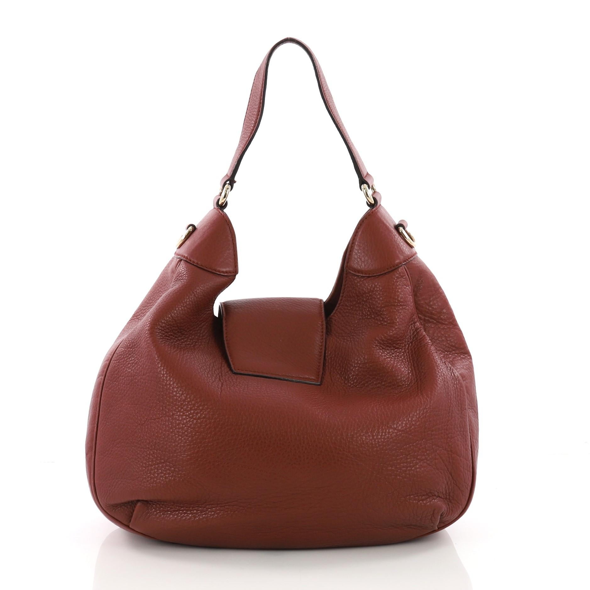 Gucci Dressage Hobo Leather In Good Condition In NY, NY