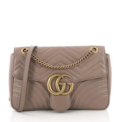 Gucci GG Marmont Flap Bag Matelasse Leather Medium Used Gucci GG Marmont Flap Bag Matelasse Leather Medium