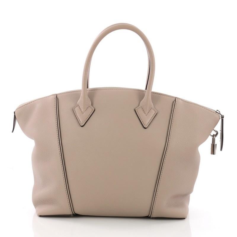 Brown Louis Vuitton Soft Lockit Handbag Leather PM