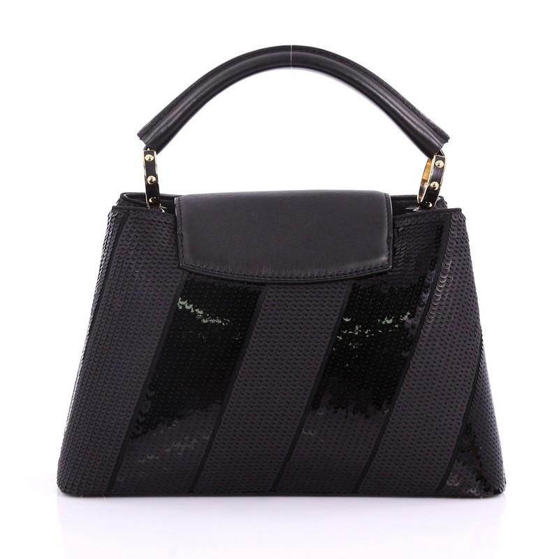 Black Louis Vuitton Capucines Handbag Sequins BB