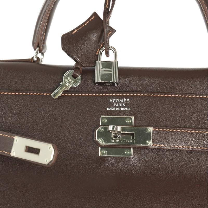 Hermes Kelly Handbag Havane Gulliver with Palladium Hardware 35 2