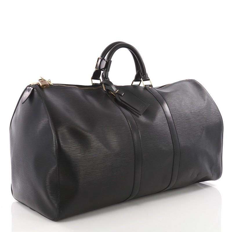 Black Louis Vuitton Keepall Bag Epi Leather 60