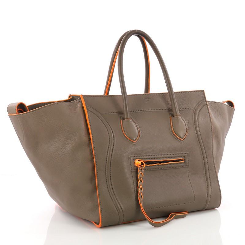 Brown Celine Phantom Handbag Grainy Leather Medium
