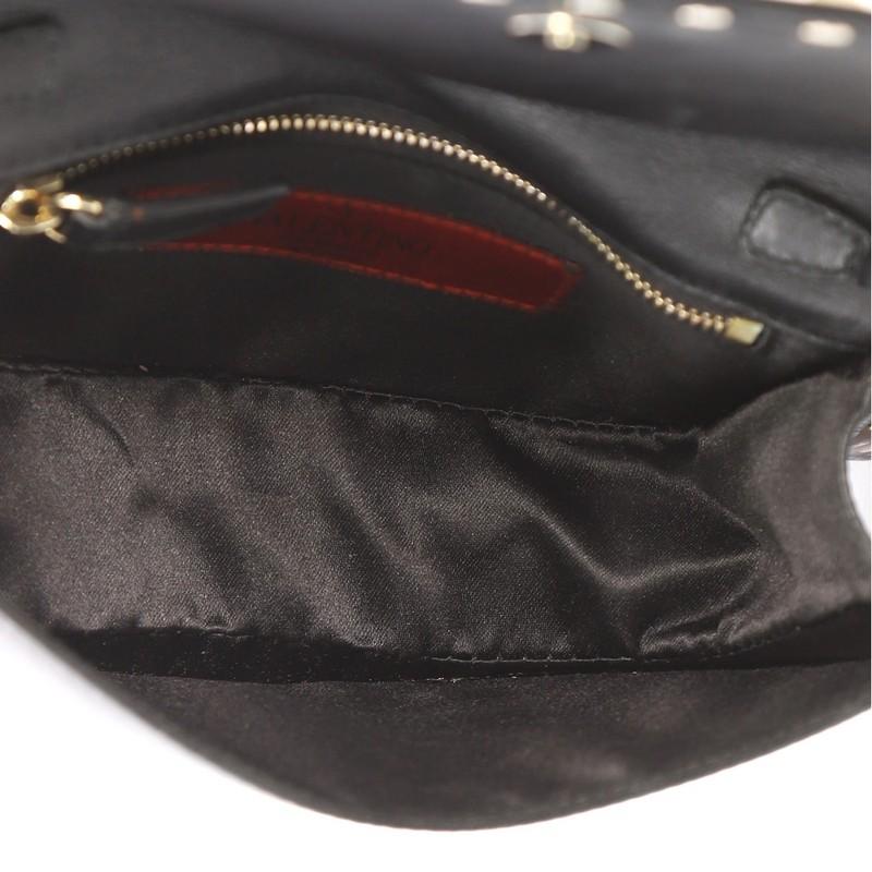 Black  Valentino Rockstud Chain Flap Crossbody Bag Leather Small