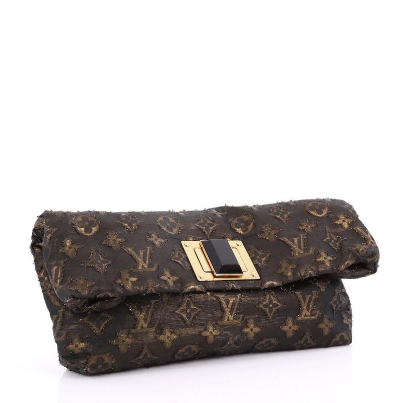 Black Louis Vuitton Altair Clutch Limited Edition Monogram Lurex