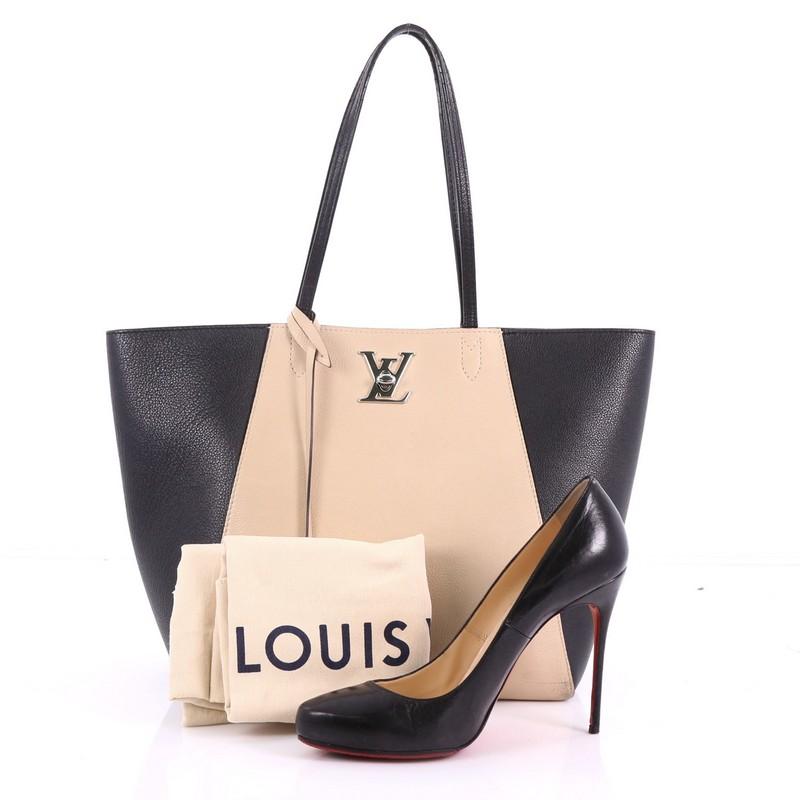 Louis Vuitton Lockme Cabas Leather and Python at 1stDibs