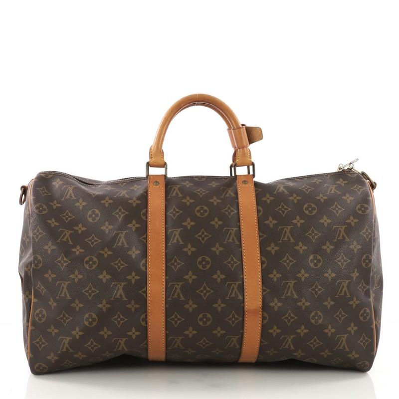 Louis Vuitton Keepall Bandouliere Bag Monogram Canvas 50 In Good Condition In NY, NY