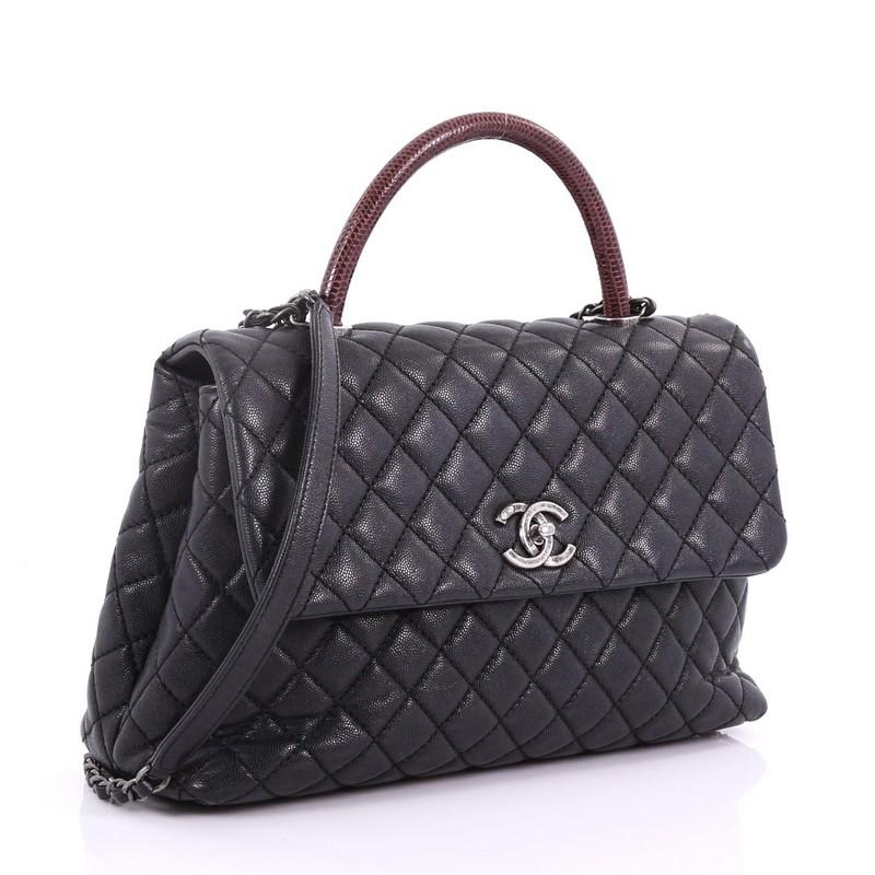 chanel coco lizard handle