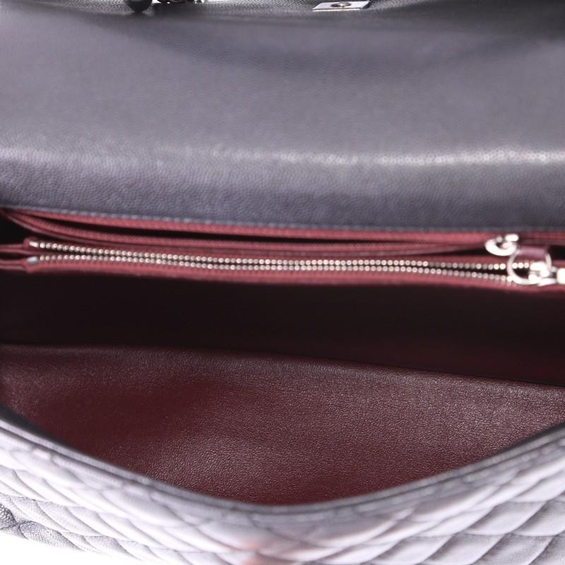 Chanel Coco Top Handle Bag Quilted Caviar with Lizard Medium In Good Condition In NY, NY