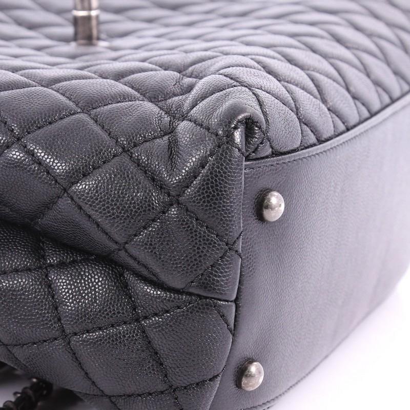 Chanel Coco Top Handle Bag Quilted Caviar with Lizard Medium 1