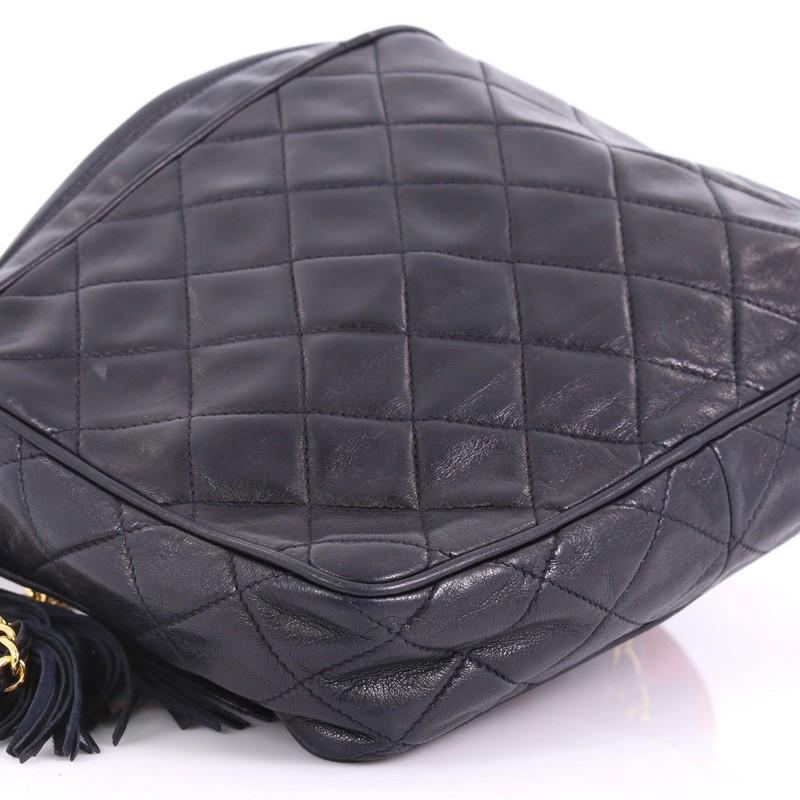 Chanel Vintage Camera Tassel Bag Quilted Leather Medium 4