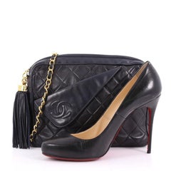 Chanel Vintage Camera Tassel Bag Quilted Leather Medium
