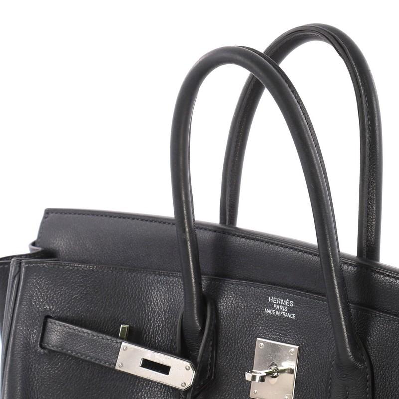 Hermes Birkin Handbag Indigo Evergrain with Palladium Hardware 35 5