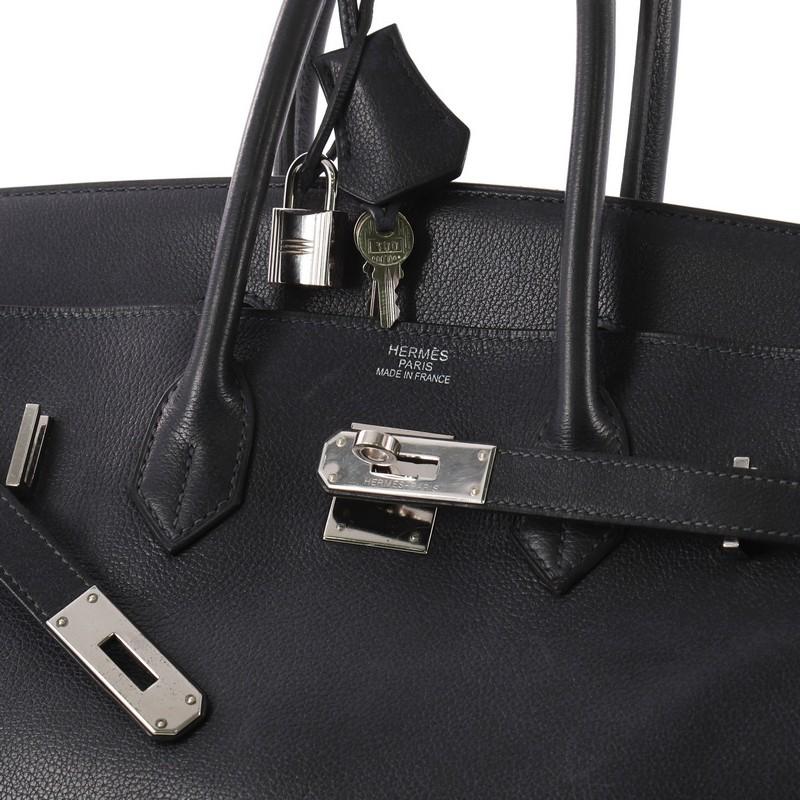 Hermes Birkin Handbag Indigo Evergrain with Palladium Hardware 35 2