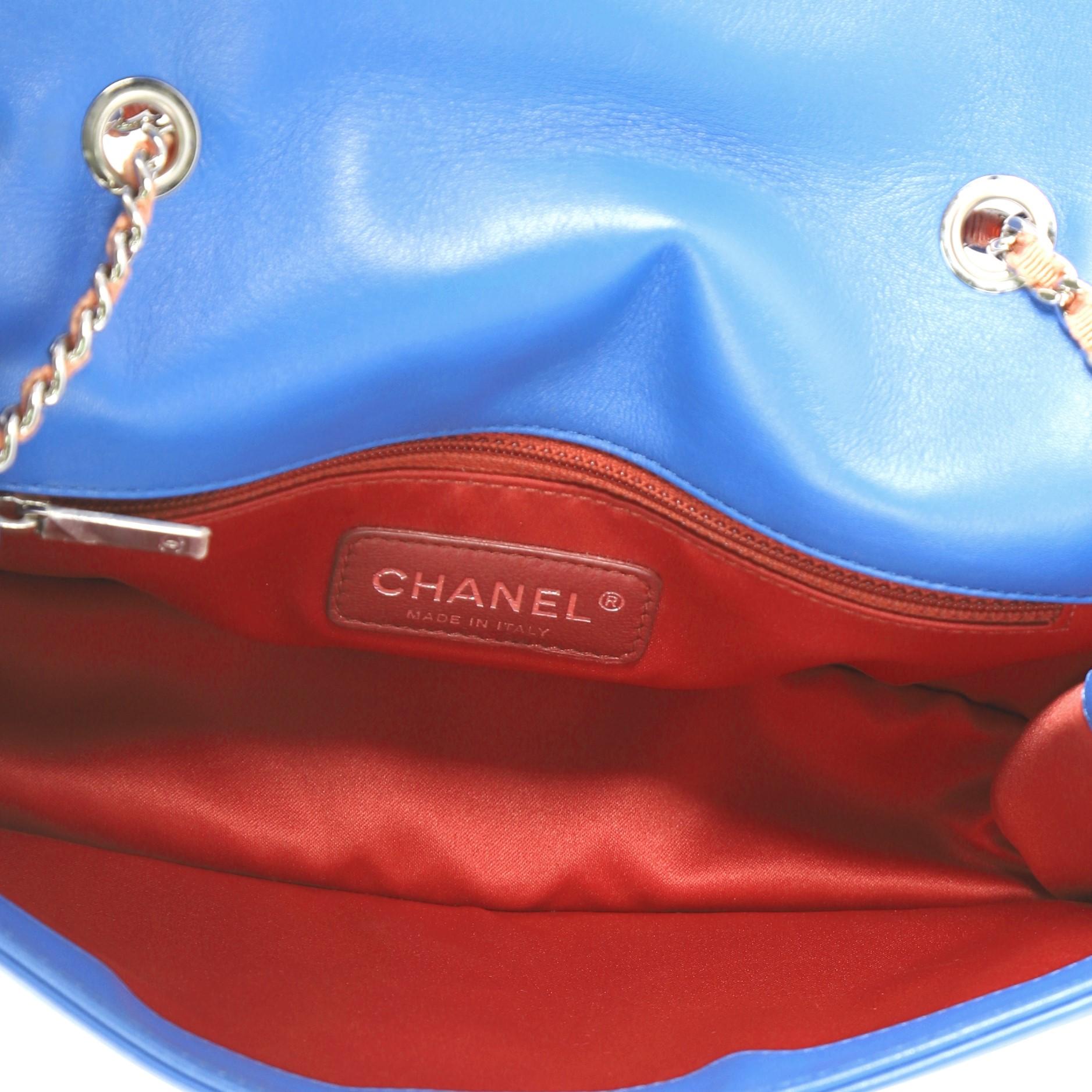 Blue Chanel Lipstick Flap Bag Patent Vinyl Small
