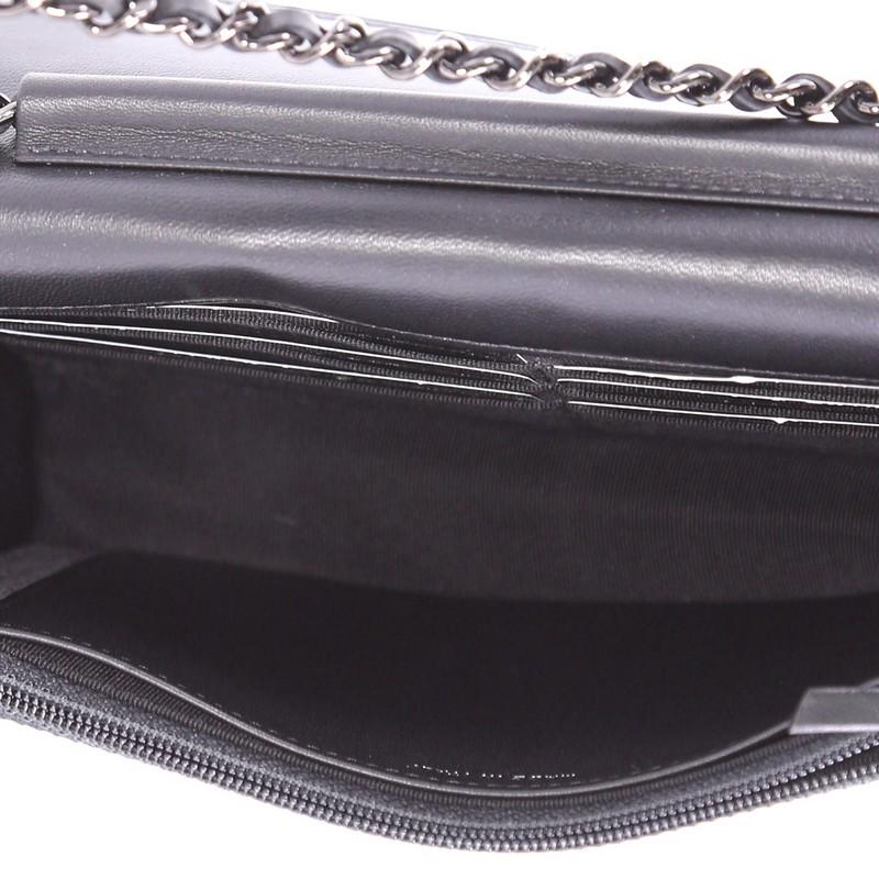 Chanel So Black Wallet on Chain Chevron Lambskin In Good Condition In NY, NY