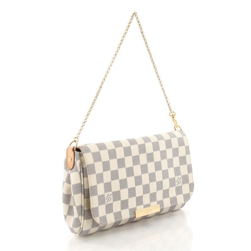 Beige Louis Vuitton Favorite Handbag Damier MM