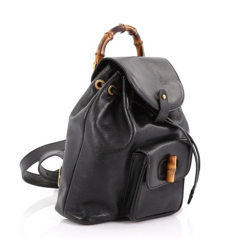 Gucci Vintage Bamboo Backpack Leather Mini at 1stDibs