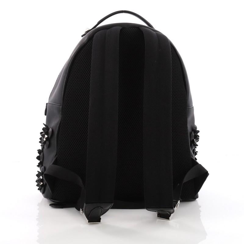 Fendi By The Way Flowerland Backpack Embellished Leather Medium In Good Condition In NY, NY
