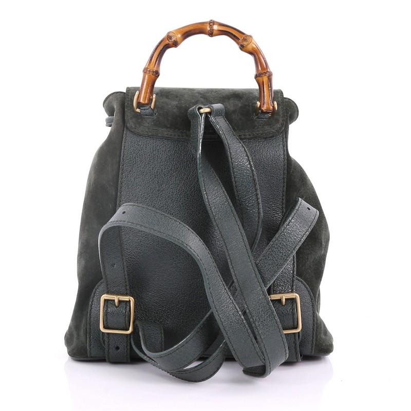 Women's or Men's Gucci Vintage Bamboo Backpack Suede Mini