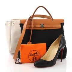 Hermes Herbag Toile and Leather PM