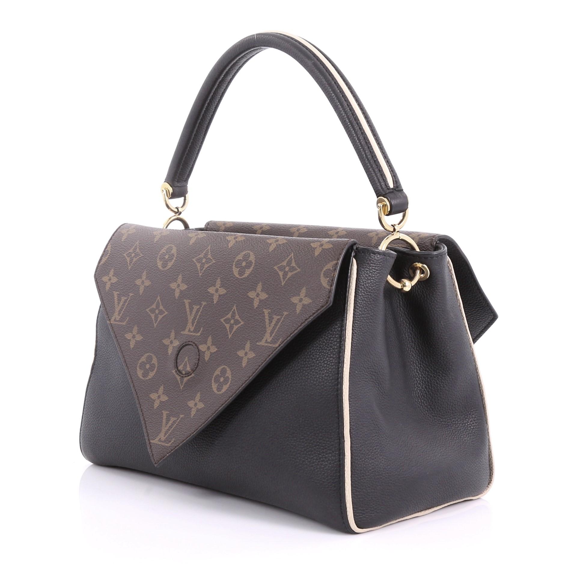  Louis Vuitton Double V Handbag Calfskin and Monogram Canvas 2