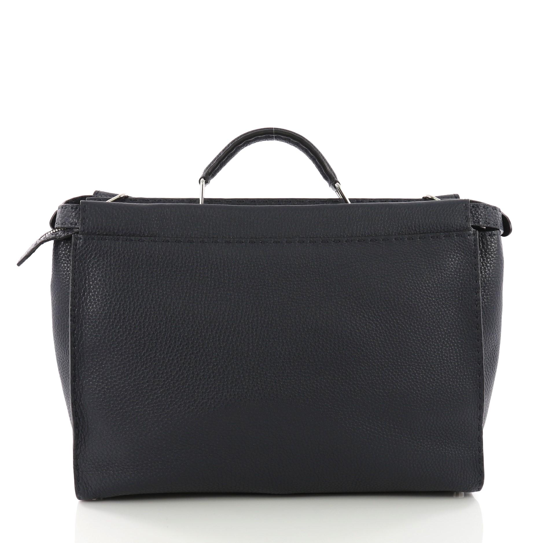 Fendi Selleria Peekaboo Faces Handbag Leather XL In Good Condition In NY, NY