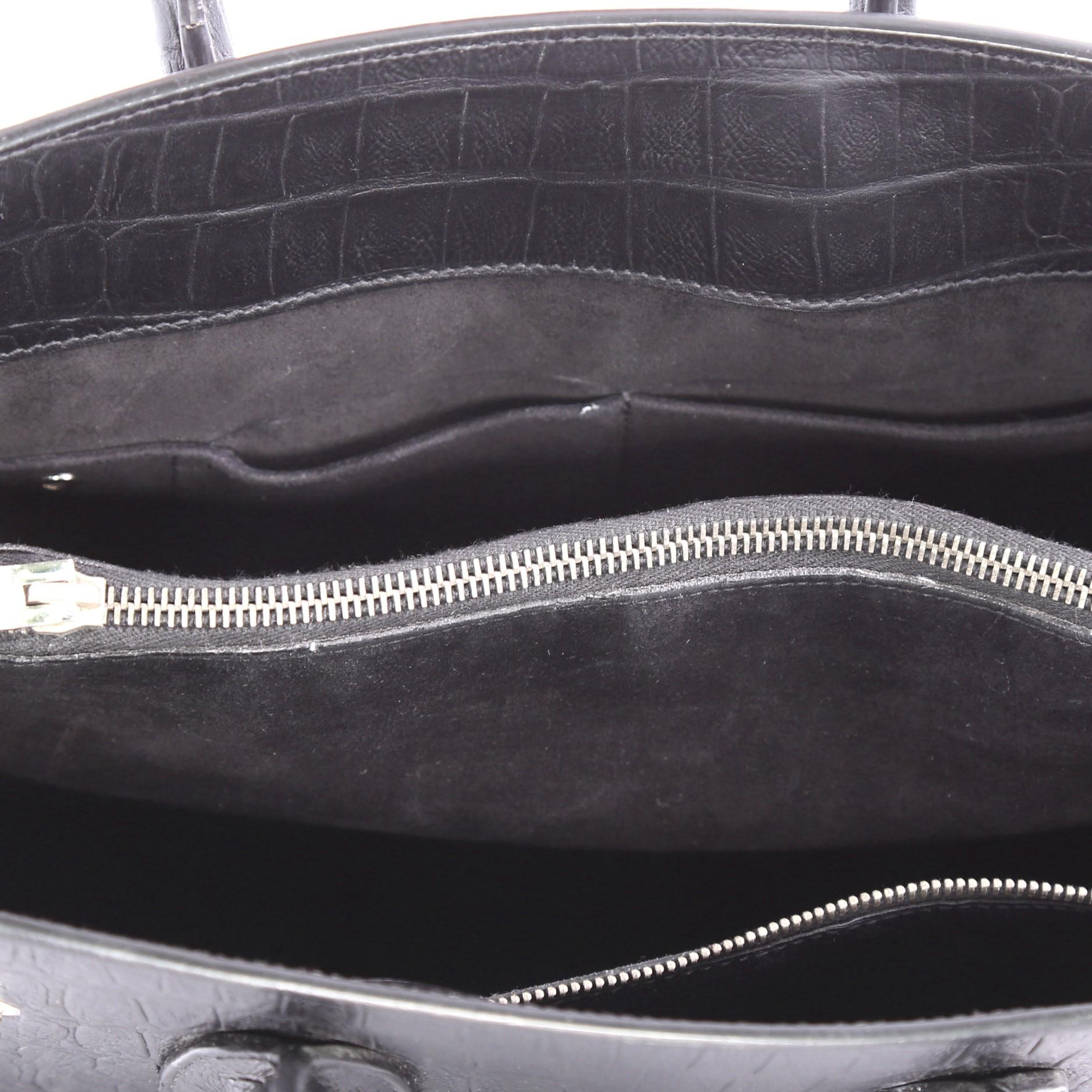 Saint Laurent Sac de Jour Handbag Crocodile Embossed Leather Small 2