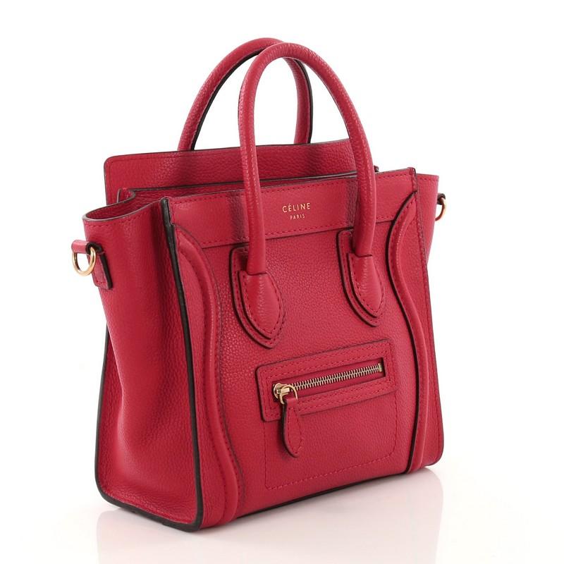 Celine Luggage Handbag Grainy Leather Nano In Good Condition In NY, NY