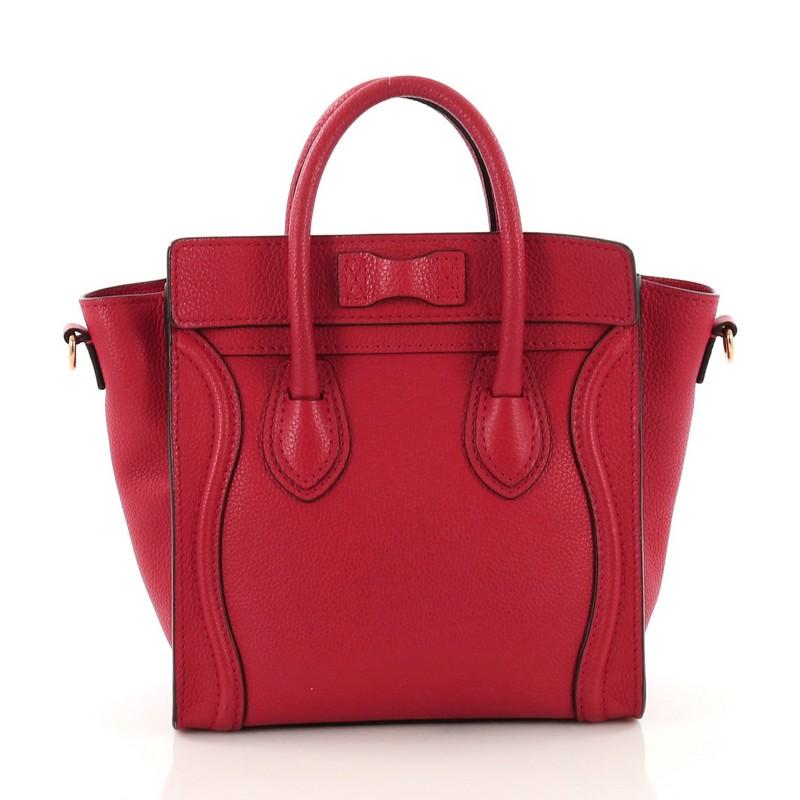 Women's or Men's Celine Luggage Handbag Grainy Leather Nano