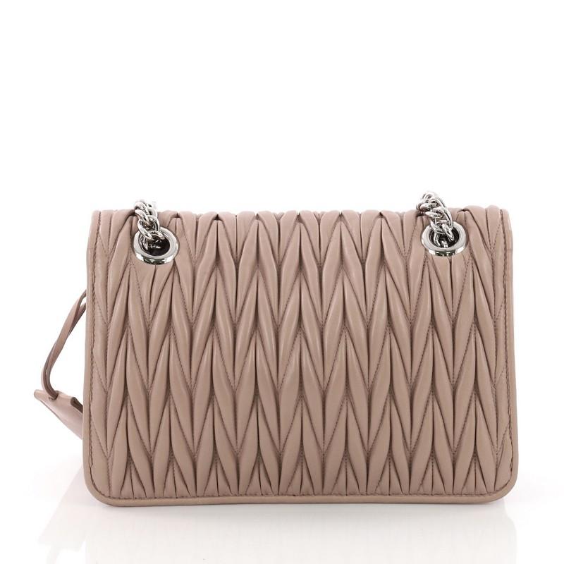 Miu Miu Club Shoulder Bag Matelasse Leather Medium In Good Condition In NY, NY