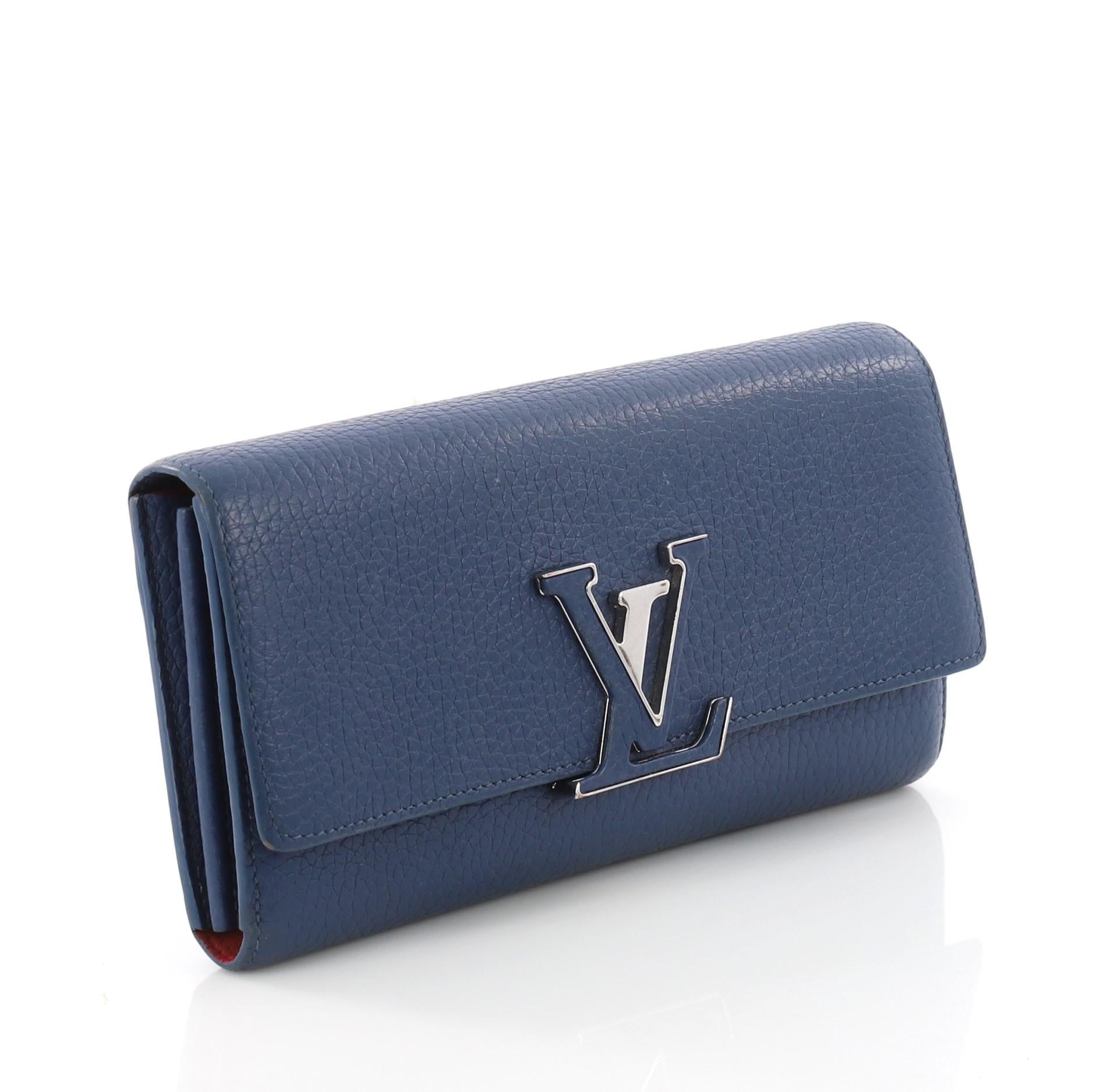 Purple Louis Vuitton Capucines Wallet Leather
