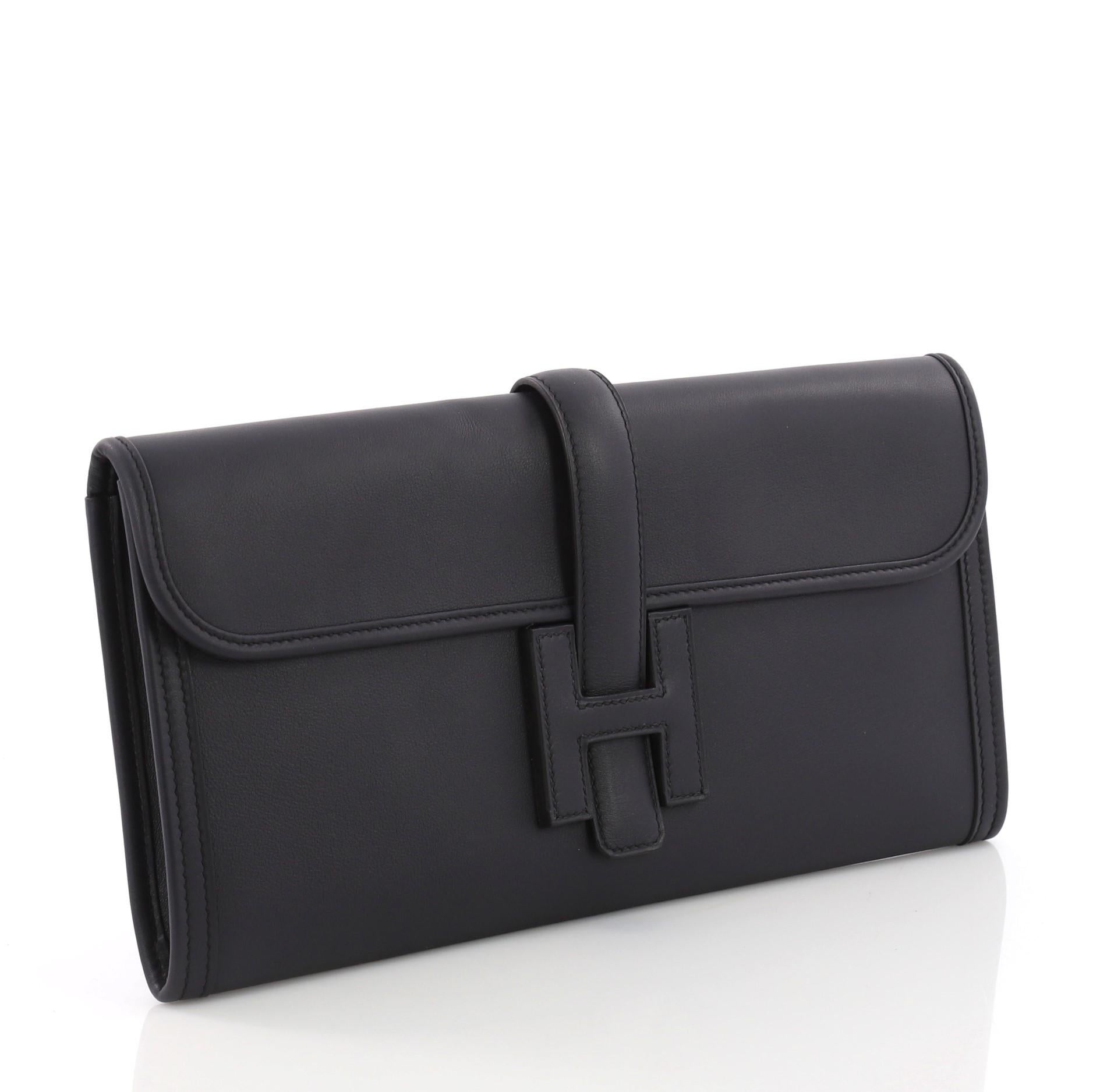 Black Hermes Jige Elan Clutch Swift 29