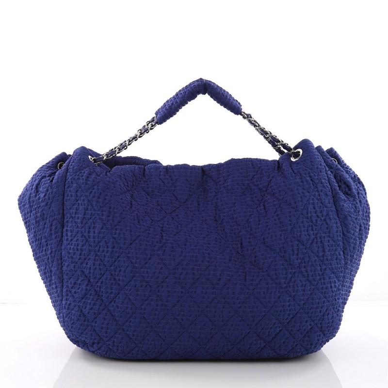 chanel cloquee flap bag blue