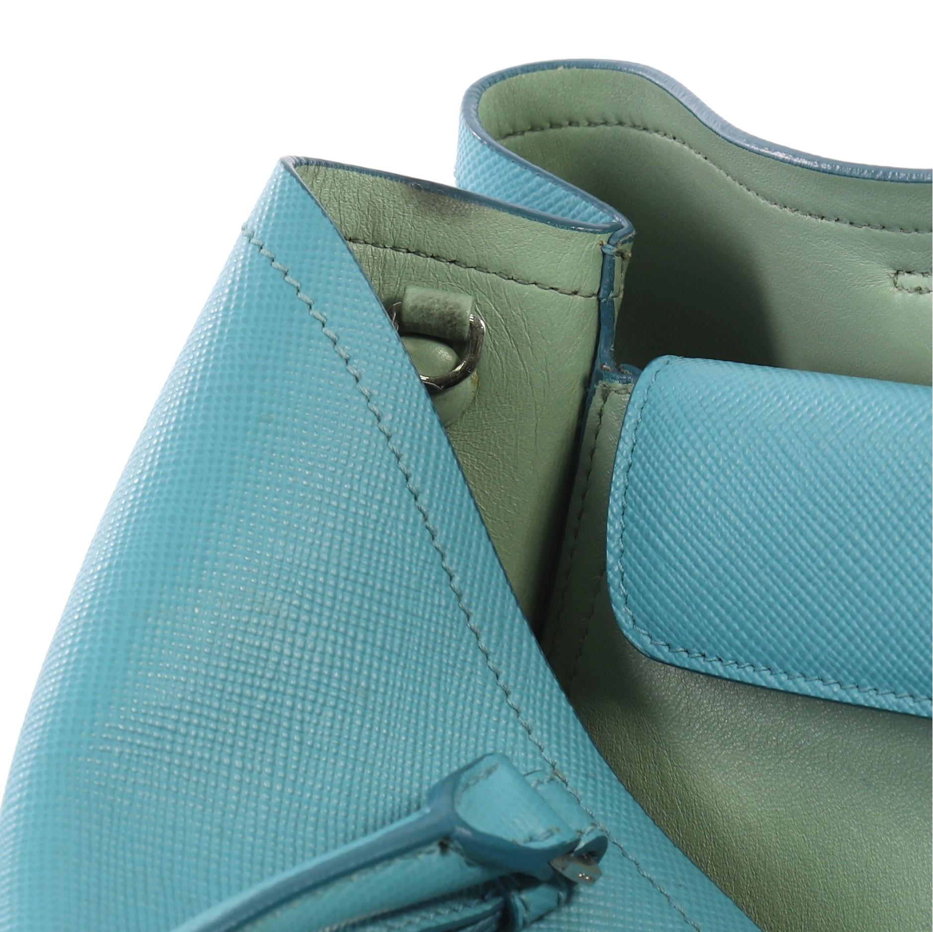Prada Cuir Covered Strap Double Tote Saffiano Leather Medium 5