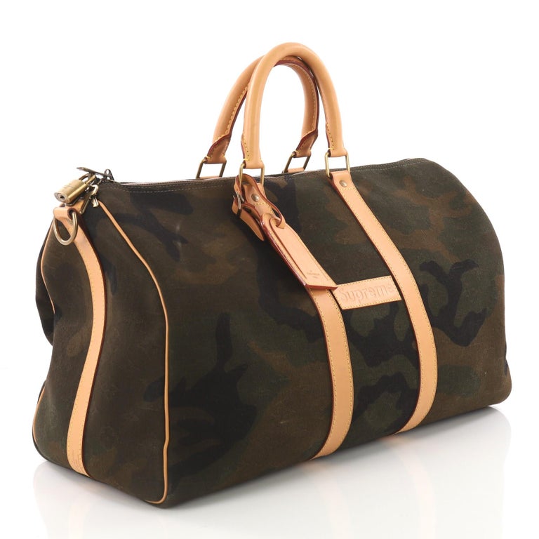 Louis Vuitton Keepall Bandouliere Bag Limited Edition Supreme Camouflage Canvas at 1stdibs