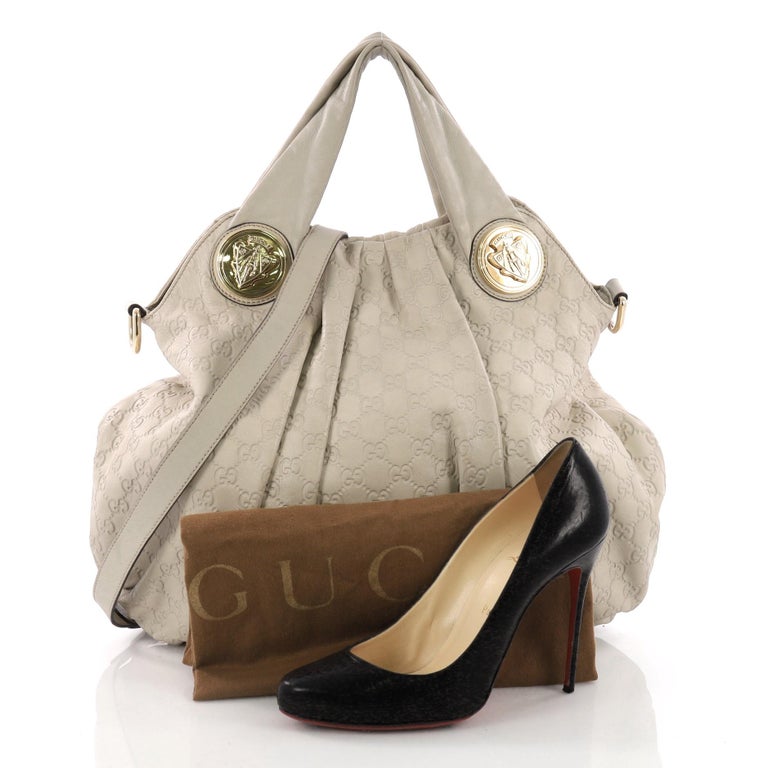 Gucci Hysteria Convertible Top Handle Bag Guccissima Leather Large at