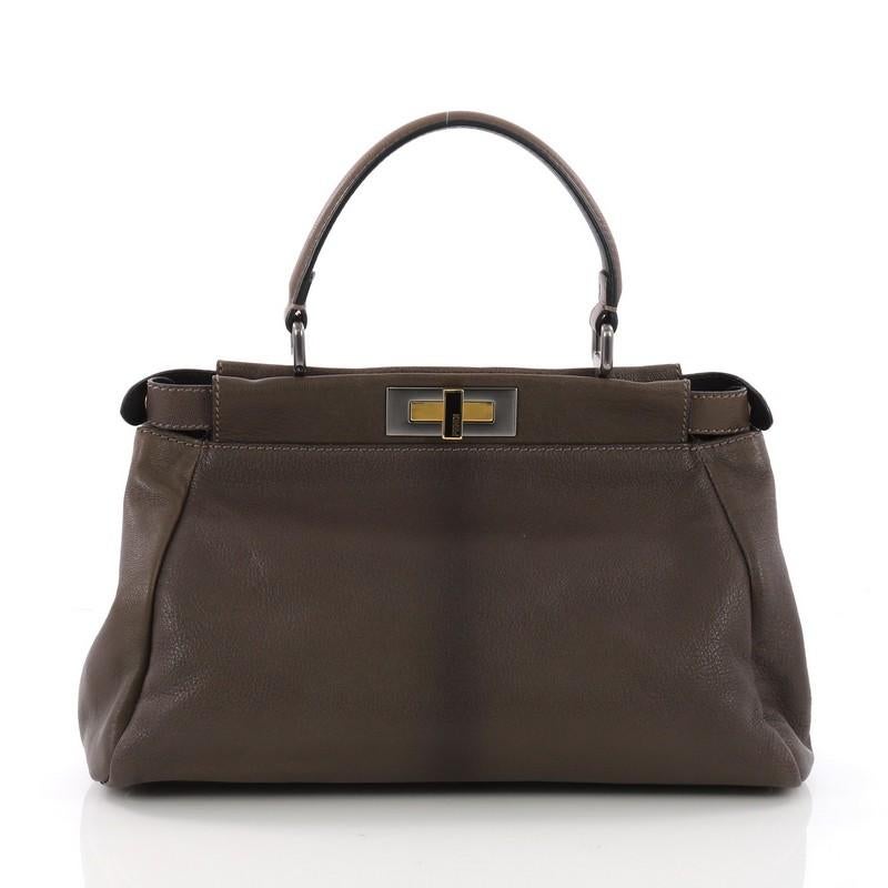 Fendi Peekaboo Handbag Ombre Leather Regular In Good Condition In NY, NY