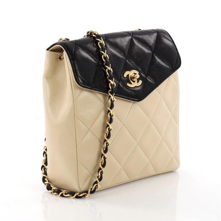 Chanel Vintage Envelope Flap Bag Quilted Lambskin Small at ...