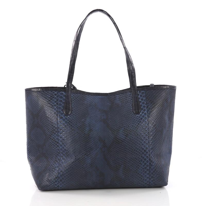 Nancy Gonzalez Erica Tote Python with Crocodile Large In Good Condition In NY, NY