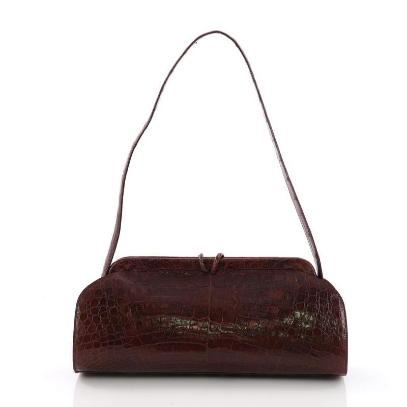 Nancy Gonzalez Frame Shoulder Bag Crocodile Small, In Good Condition In NY, NY