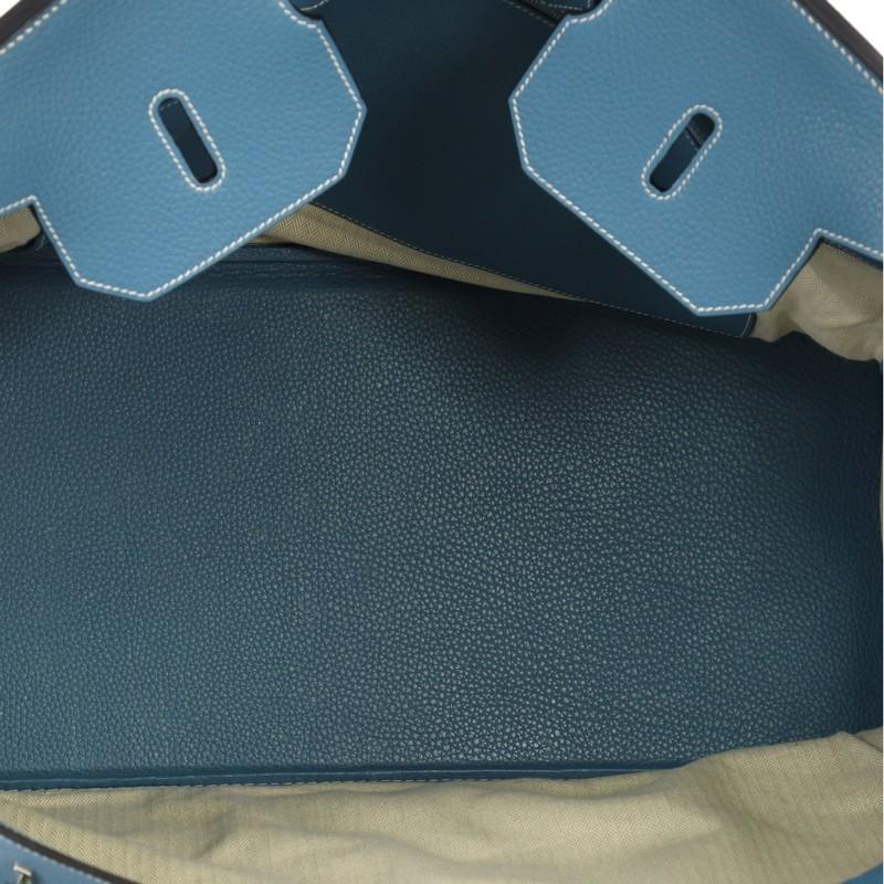 Hermes Birkin Voyage Blue Jean Clemence avec matériel en palladium 50 1