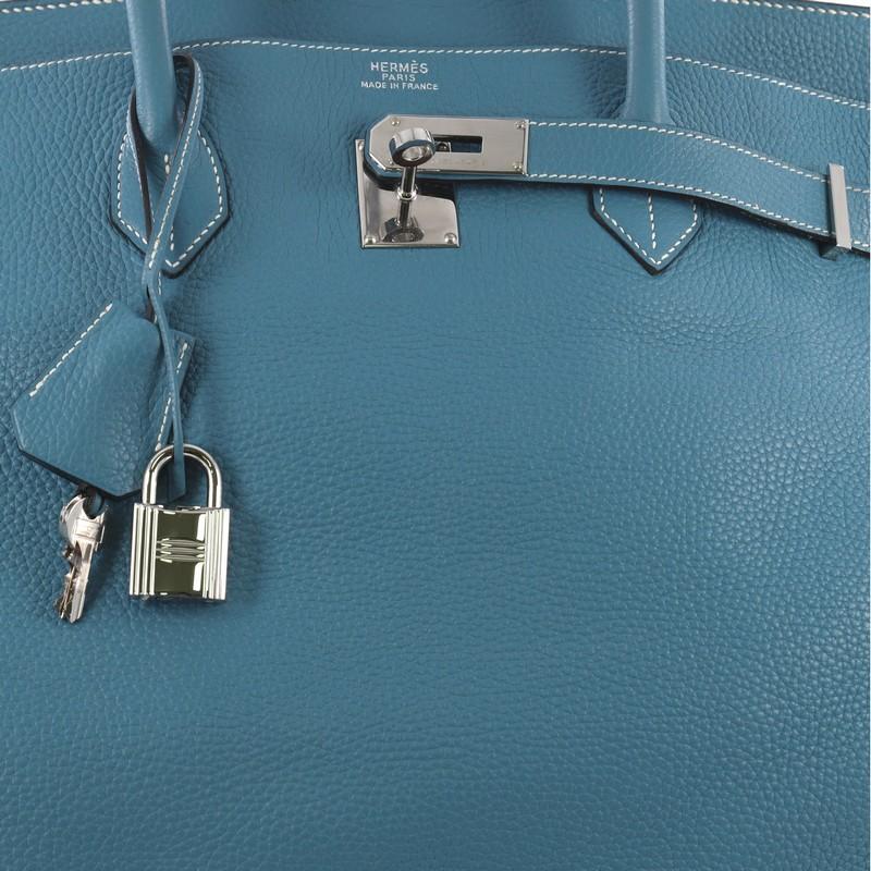 Hermes Birkin Voyage Blue Jean Clemence avec matériel en palladium 50 2