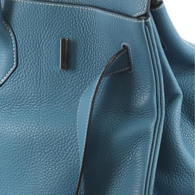 Hermes Birkin Voyage Blue Jean Clemence avec matériel en palladium 50 4