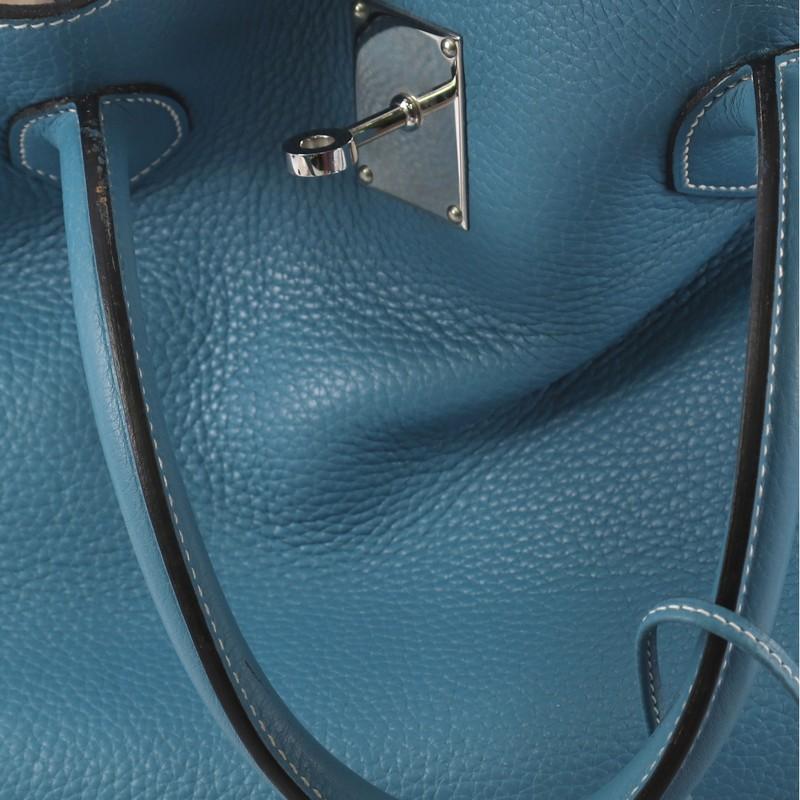 Hermes Birkin Voyage Blue Jean Clemence avec matériel en palladium 50 5
