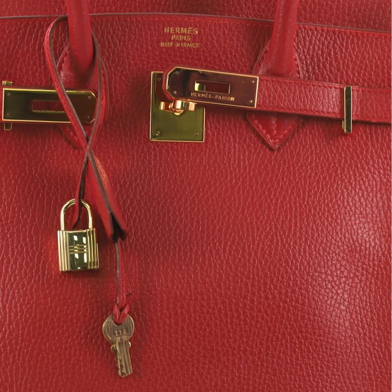 Hermes Birkin Handbag Rouge Vif Ardennes with Gold Hardware 30 2