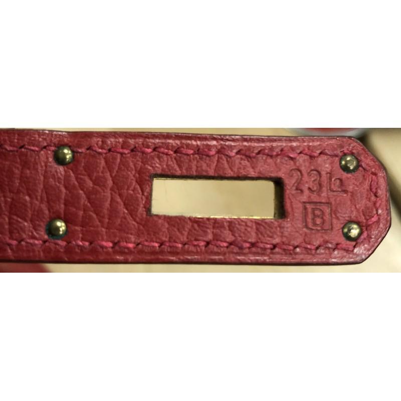 Hermes Birkin Handbag Rouge Vif Ardennes with Palladium Hardware 35 4
